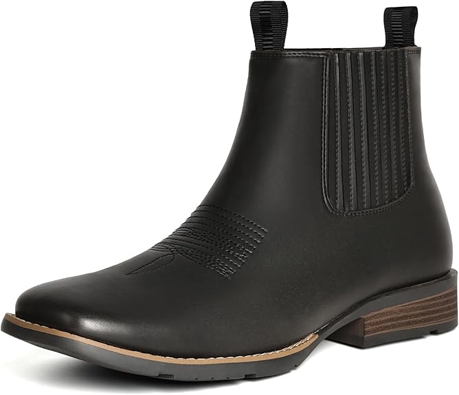 IUV Cowboy Boots For Men Ankle Boots Chelsea Men Black/Brown